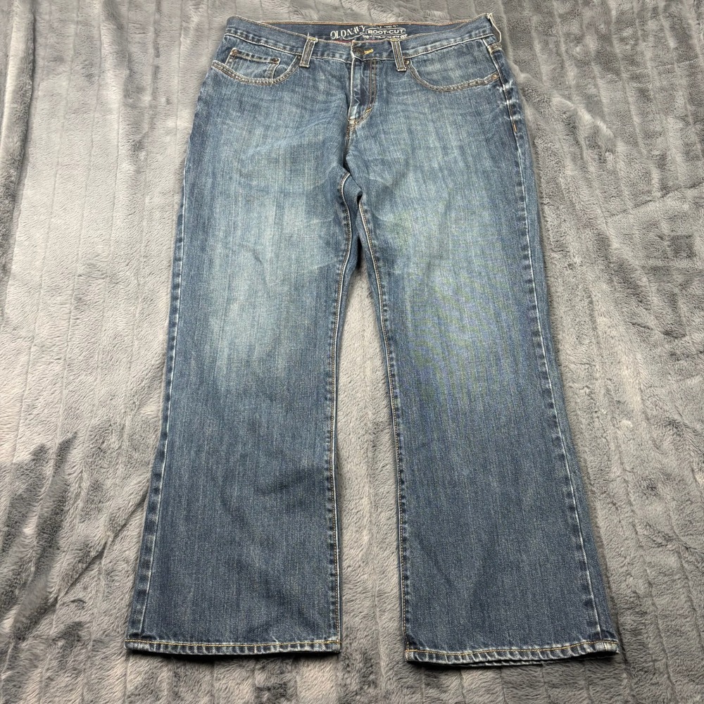 Old Navy Mens Boot-Cut Jeans 34x30 Medium Wash Blue Denim 100% Cotton 14136